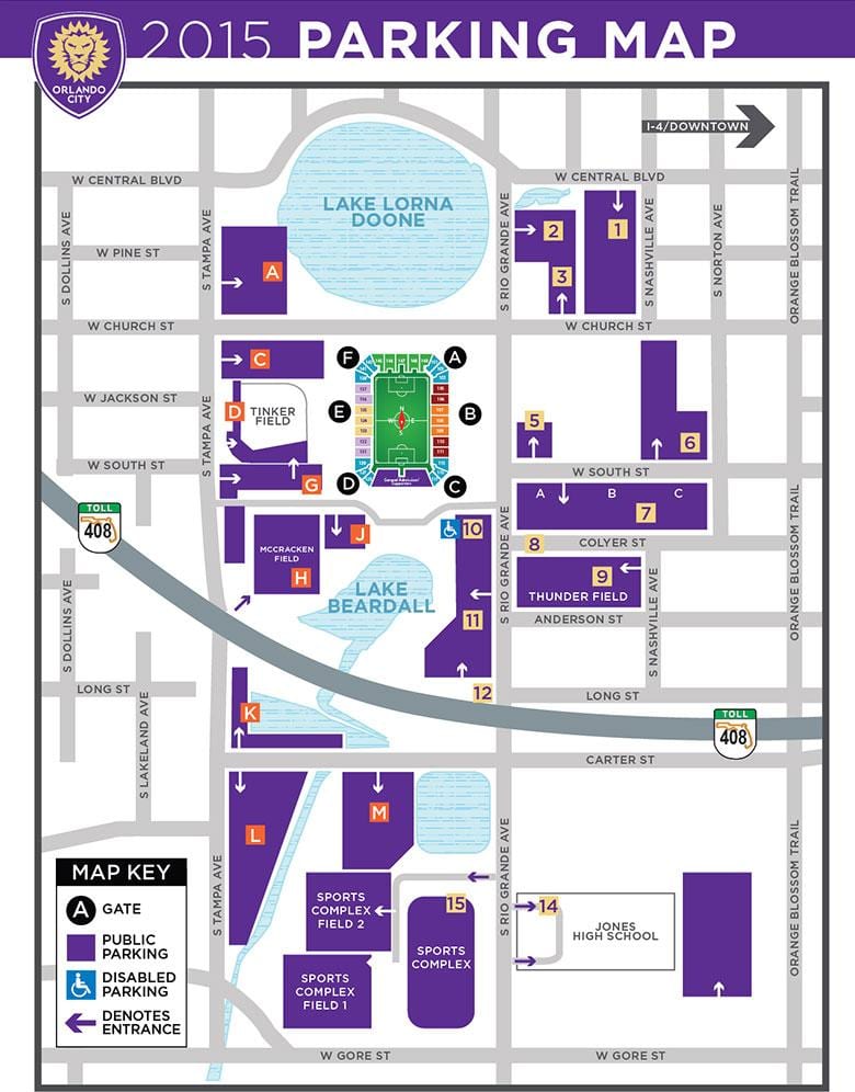 Citrus Bowl parkkipaikalla kartta