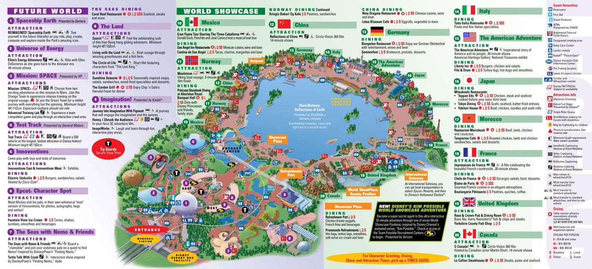 EPCOT, Disney World kartta