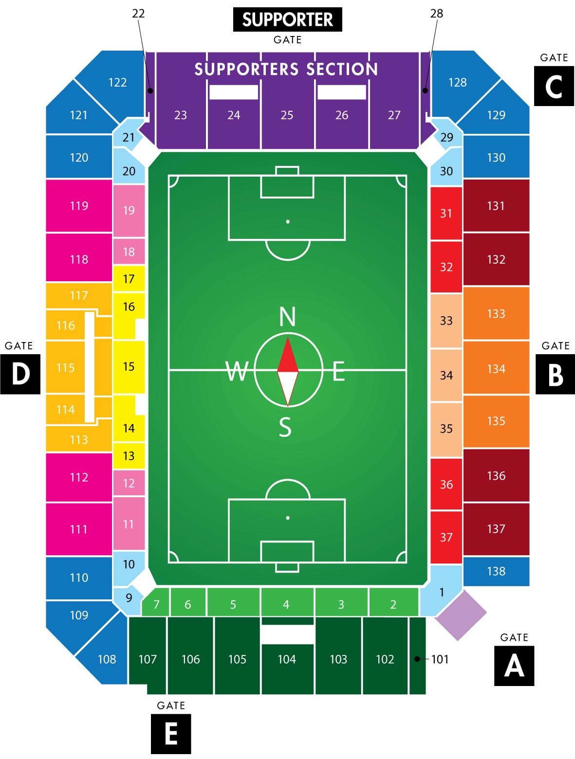 Orlando city soccer stadium kartta