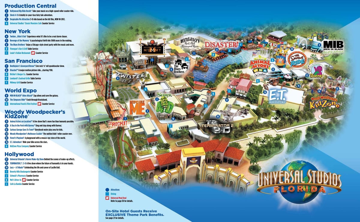 Universal Studios Orlando park kartta