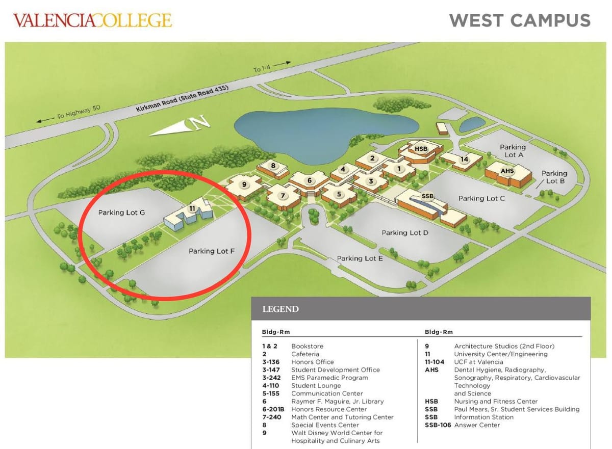 Valencia college west campus kartta