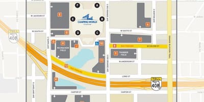 Kartta camping World stadium pysäköinti