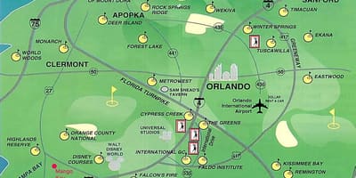 Kartta Orlando golf kursseja
